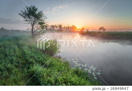Colourful sunset on the river 16849647