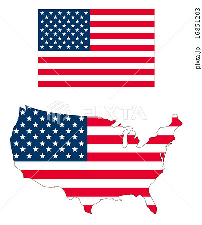 アメリカ合衆国星条旗のイラスト素材