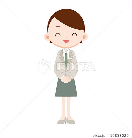 ネクタイ ジャケットを着た女性スタッフのイラスト素材