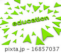 Green arrow pointing the importance of education 16857037