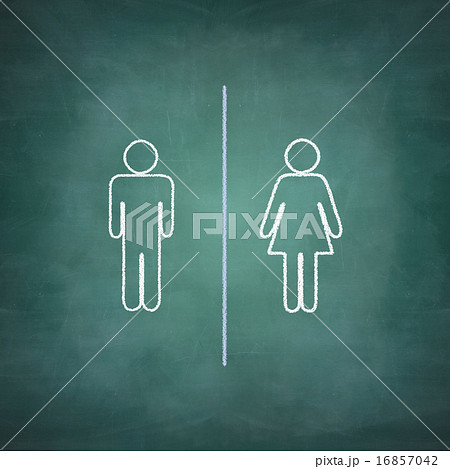 Illustration  Boy & girl figure on the blackboard 16857042