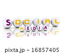 3d effect Spheres with label Social Media 16857405