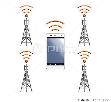 Radio Waves And Smartphones Stock Illustration