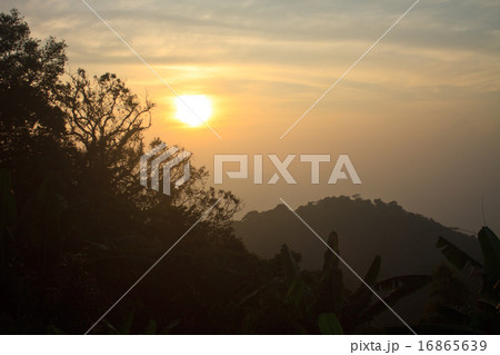 Sunset on mountain background 16865639