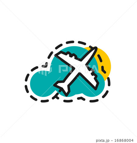 Color line icon for flat design. Airplane, flight 16868004
