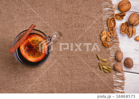 Mulled wine,punch spices glintwine on wooden table Mulled wine,punch spices glintwine on wooden table 16868575
