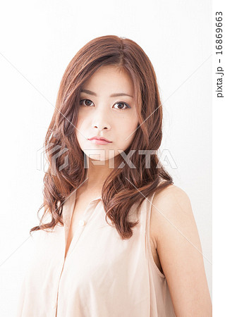 代女性のヘアモデルの写真素材