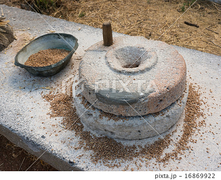 Ancient grain grinding millstones 16869922