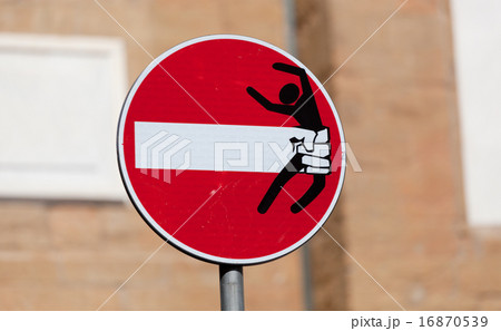 Original road sign "Journey is forbidden" 16870539