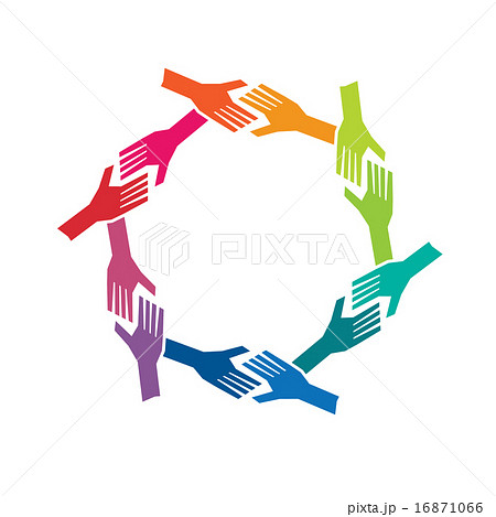 Group of People Hands in Circle. 16871066