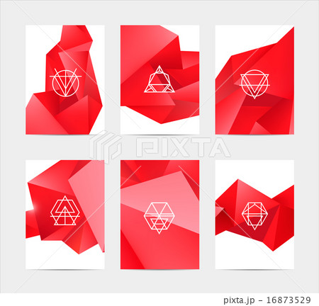 abstract colorful user interface template set collection labels in geometric triangular pattern 16873529