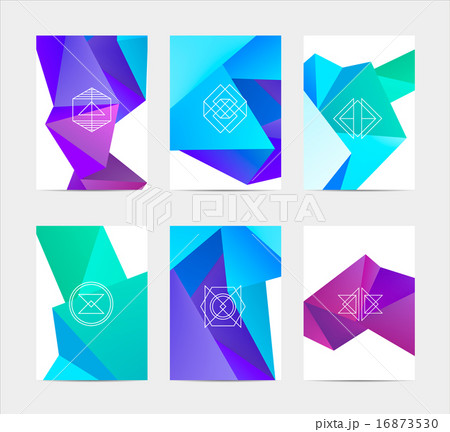 abstract colorful user interface template set collection labels in geometric triangular pattern 16873530