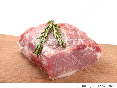 raw veal with rosemary isolated raw veal with rosemary isolated 16873967