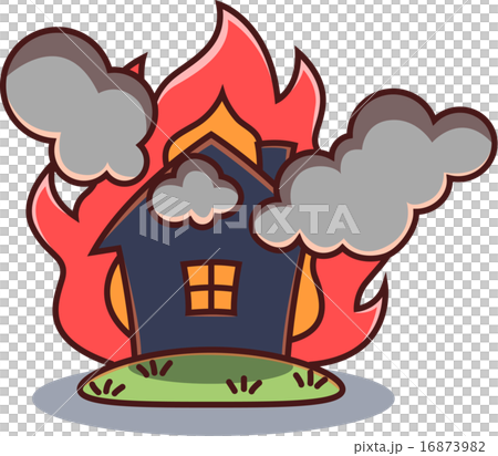 火事で燃える家 16873982