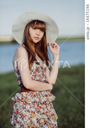 young girl with long hair portrait 16875198