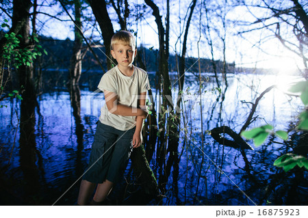 little boy on swamp little boy on swamp 16875923