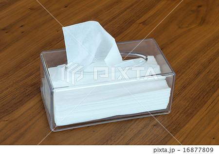 Tissue box on wood background 16877809