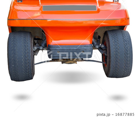 wheels golf carts on white background, front view 16877885