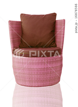 sofa furniture weave bamboo chair on white background 16878566