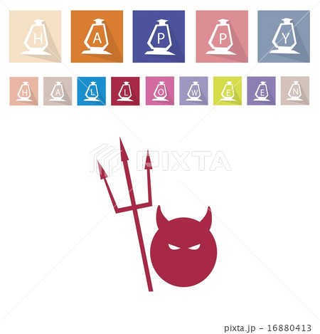 Assorted of 16 Happy Halloween Flat Icons 16880413