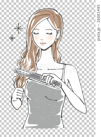 Woman Illustration 2 Hair Ironing 2 16881495
