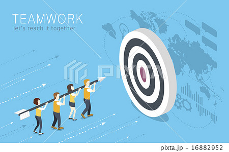 対象 チームワーク 矢印のイラスト素材 1652
