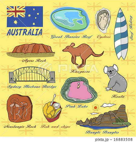 豪州 場所 置き場のイラスト素材