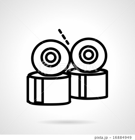 Longboard wheels line vector icon 16884949