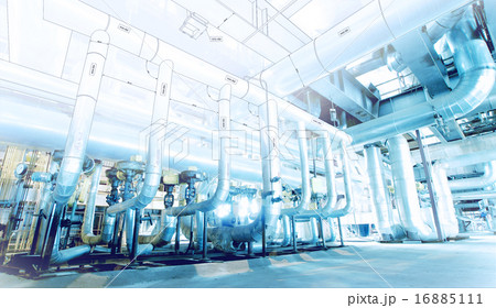 Sketch of piping design mixed industrial equipment 16885111