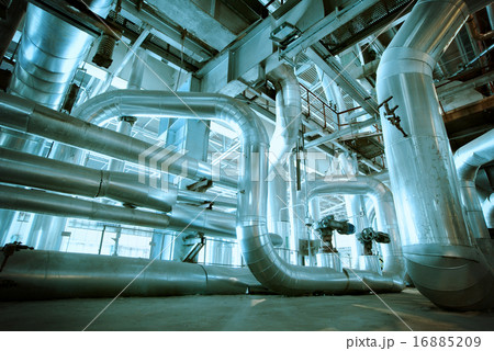 Industrial zone, Steel pipelines, valves cables Industrial zone, Steel pipelines, valves cables 16885209