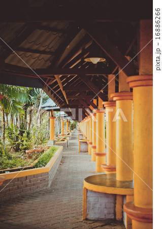 Columned roofed walkway or corridor in Malaysia Columned roofed walkway or corridor in Malaysia 16886266