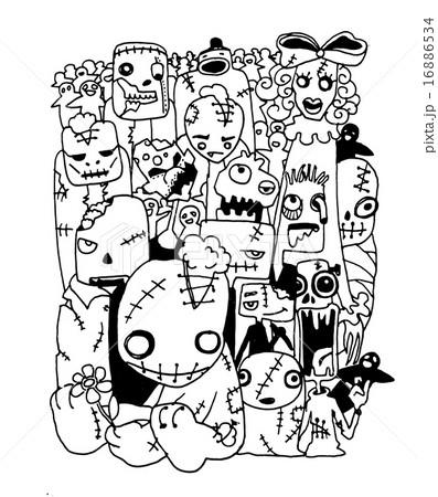 Vector illustration of Cute Zombies characters set Vector illustration of Cute Zombies characters set 16886534