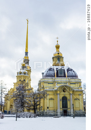 View on Peter and Paul Cathedral at winter 16887419