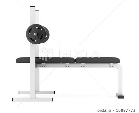 gym flat weight bench with barbell isolated gym flat weight bench with barbell isolated 16887773