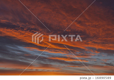 dramatic sunset sky with clouds 16890589