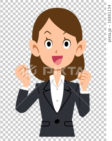 張り切るスーツの女性 張り切るスーツの女性 16891134