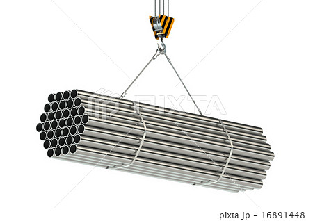 Crane hook and metal pipes Crane hook and metal pipes 16891448