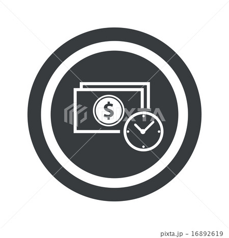 Round black dollar time sign 16892619