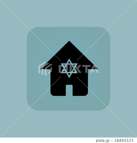 Pale blue jewish house icon Pale blue jewish house icon 16893525