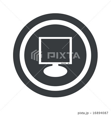 Round black monitor sign 16894087