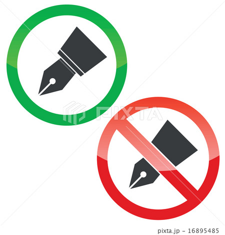 Ink pen permission signs set Ink pen permission signs set 16895485