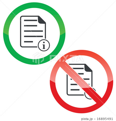 Information document permission signs set 16895491