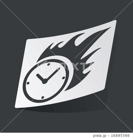 Monochrome burning clock sticker 16895566