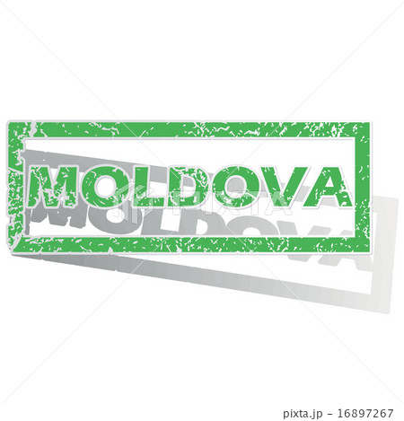 Green outlined Moldova stamp 16897267