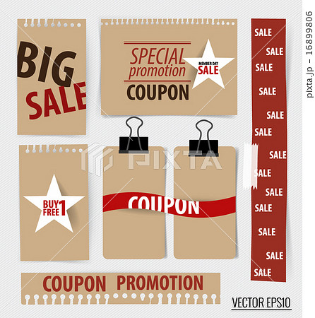 Sale Coupon, voucher, tag. Vintage Style template Design vector 16899806