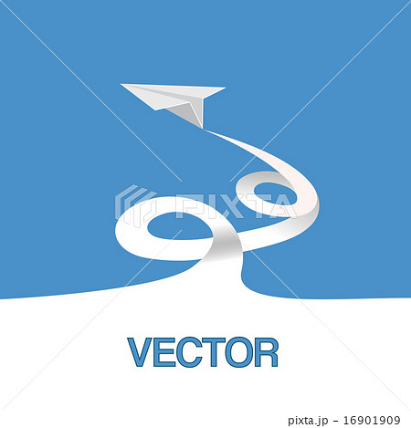 Vector illustration, paper plane in the sky 16901909