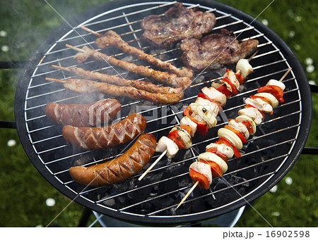 Cooking on the barbecue grill, bright colorful Cooking on the barbecue grill, bright colorful 16902598