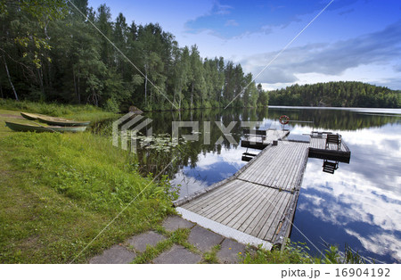 The mooring on the forest lake... The mooring on the forest lake... 16904192
