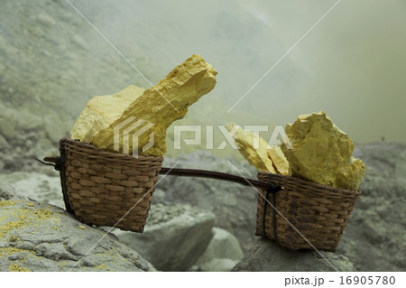 Basket sulfur, volcano in Indonesia Basket sulfur, volcano in Indonesia 16905780