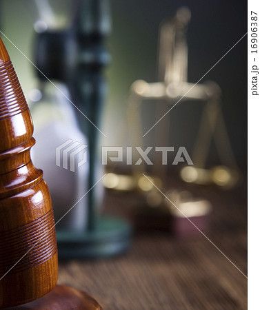 Mallet of judge, legal code and scales Mallet of judge, legal code and scales 16906387